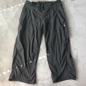 lululemon studio dance pants dark gray capri